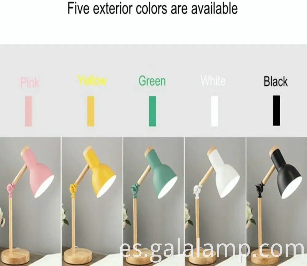 Lámpara de escritorio LED de base de madera elegante para habitaciones modernas